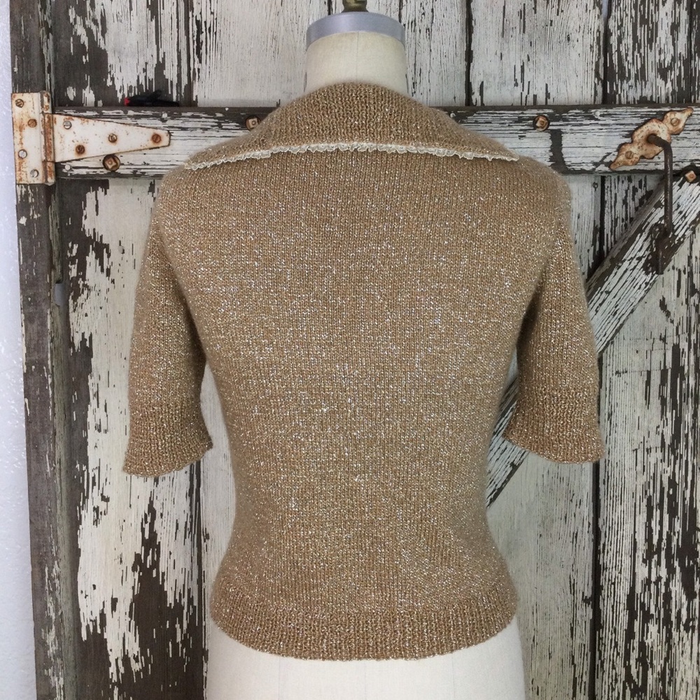 Vintage 1960s Lurex and Wool Brown and Silver Women
Knit Size Medium Large - Picture 6 of 7